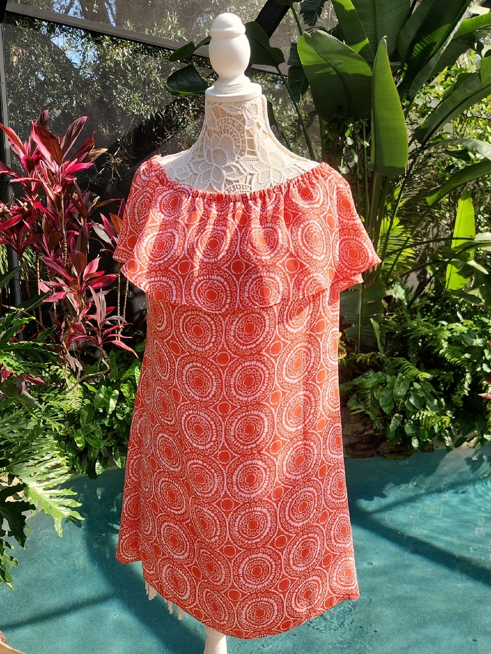 Michael Kors Orange and White Printed Dress.Like New!